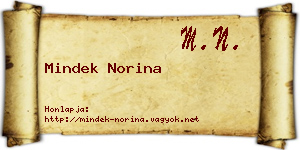 Mindek Norina névjegykártya